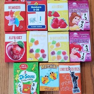 Learning Cards, 11 packs, 10 flash cards, 1 memory game. No cards missing. NWT